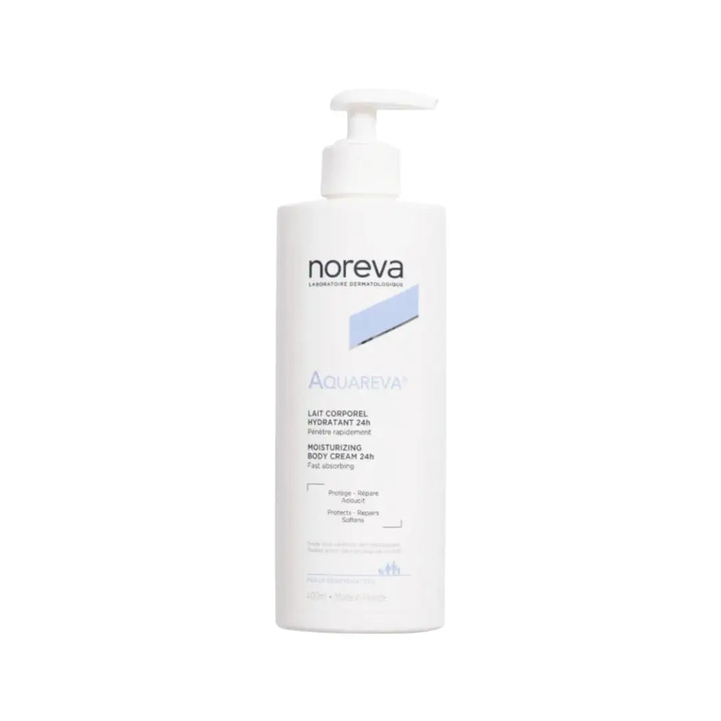 Noreva Aquareva 24H Moisturizing Body Cream 400ml | Hydrating Body Cream for Dry & Dehydrated Skin