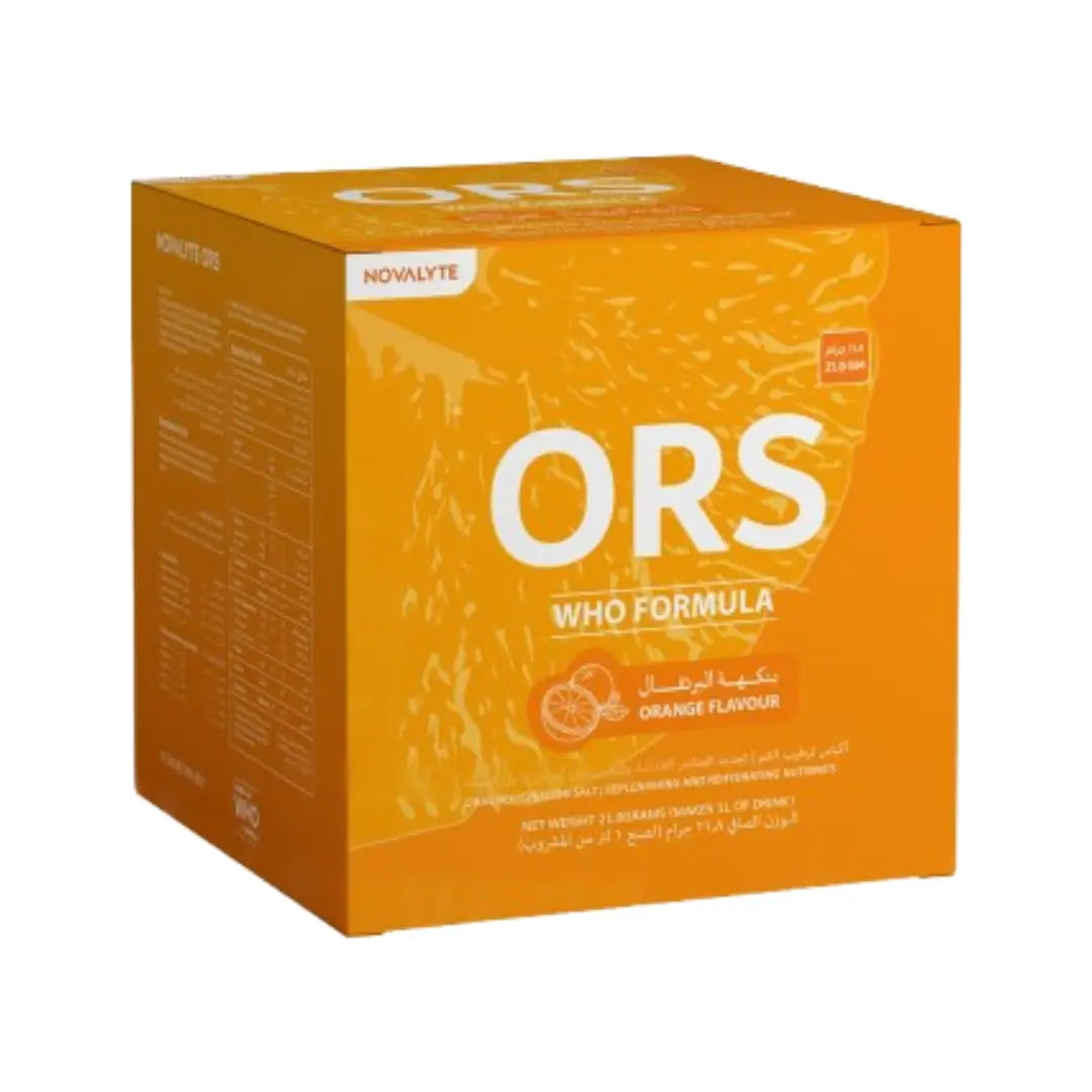 Novalyte ORS Orange Sachet 21.8g x 10s | Oral Rehydration Salts Electrolyte Powder | Hydration & Electrolyte Support