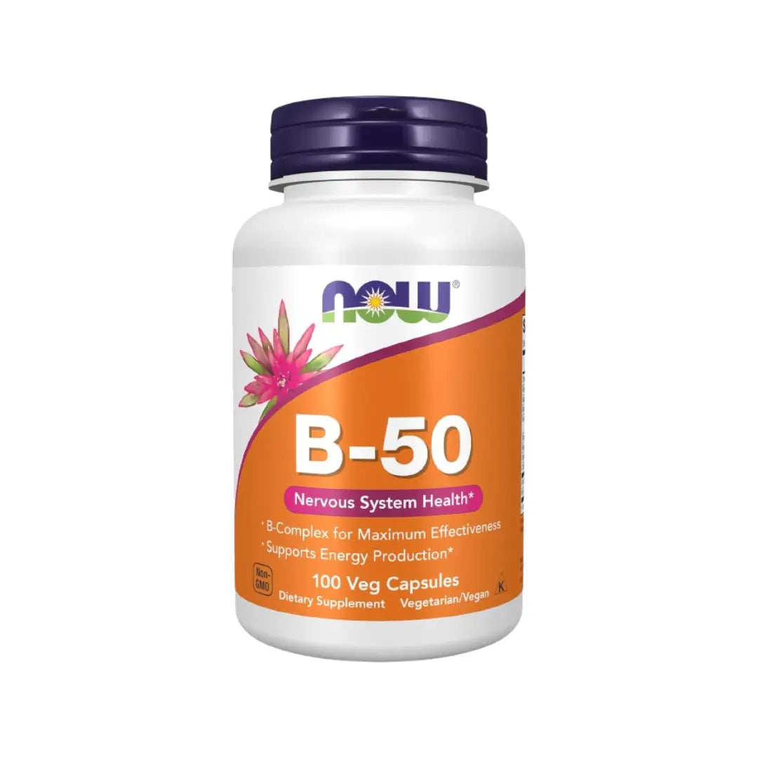 Now B-50 Veg Capsules 100 – Vitamin B Complex for Energy & Metabolism Support