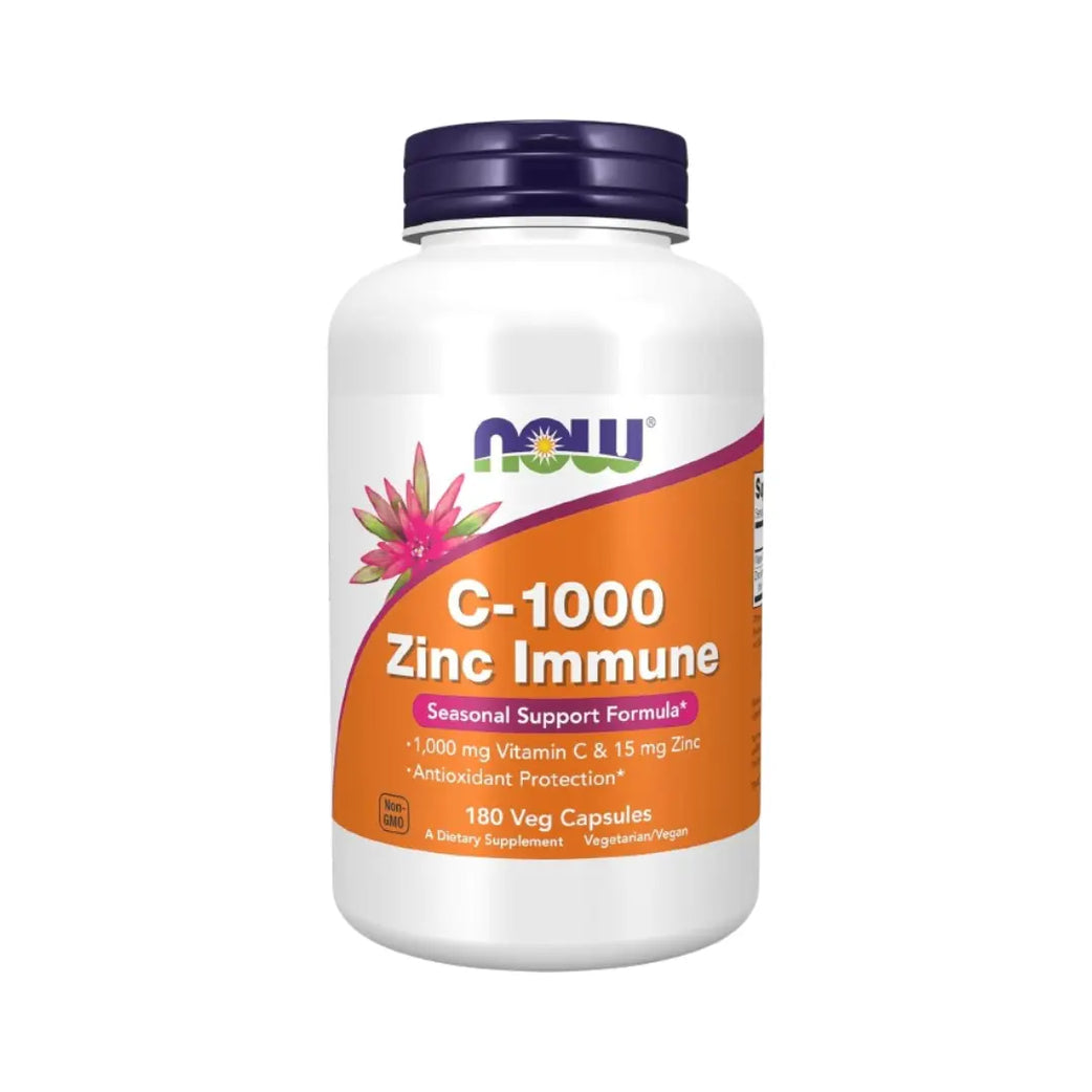 Now C-1000 Zinc Immune Capsules 180 – Vitamin C & Zinc Immune Support