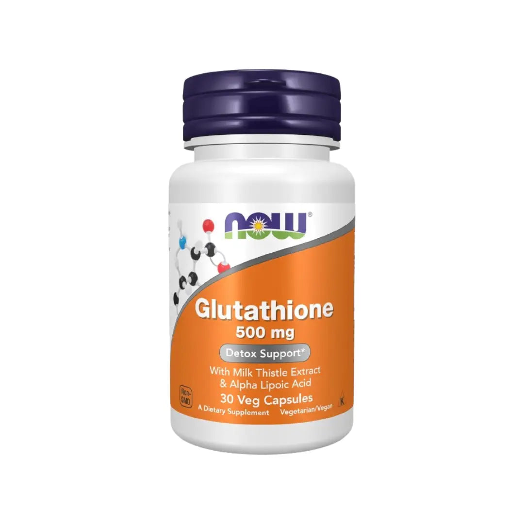 Now Glutathione 500mg Veg Capsules 30s – Antioxidant Support with Milk Thistle & Alpha Lipoic Acid