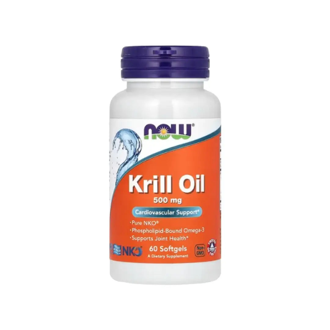 Now Krill Oil 500mg Softgels 60s – Omega-3 with Phospholipids & Astaxanthin for Daily Wellness