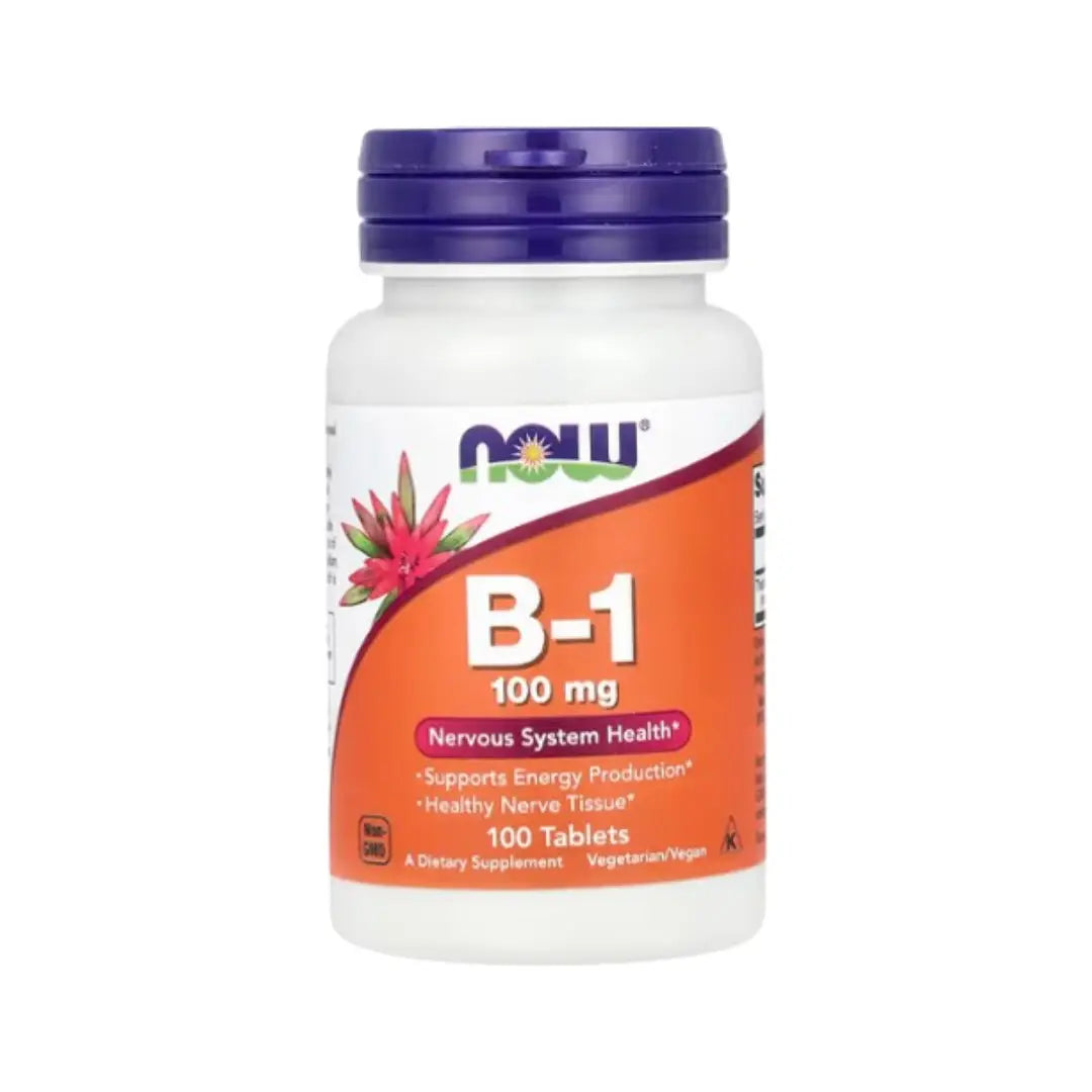Now Vitamin B-1 100mg Tablets 100 – Thiamin Supplement for Energy & Nervous System Support