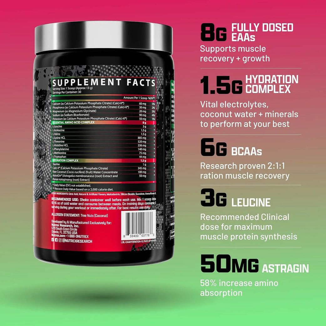 Nutrex EAA+ Hydration Apple Pear 390g Serv 30