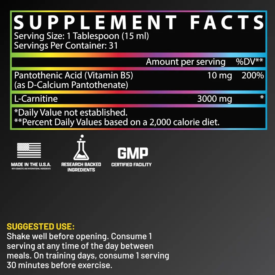 Nutrex L-Carnitine 3000 Sour Gummy Worms 465ml Serv 31