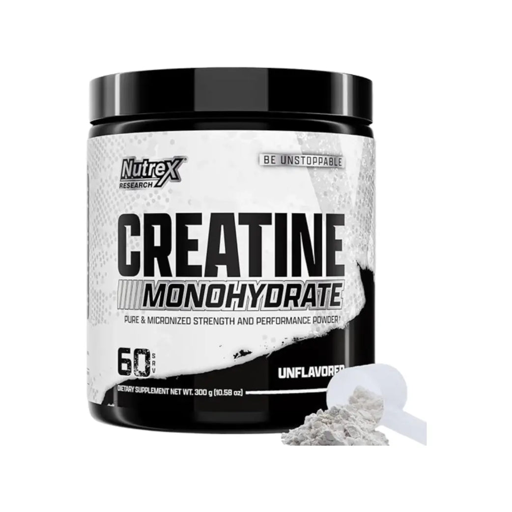 Nutrex Creatine 300g Unflavored Pure creatine monohydrate powder for muscle strength and performance, 60 servings