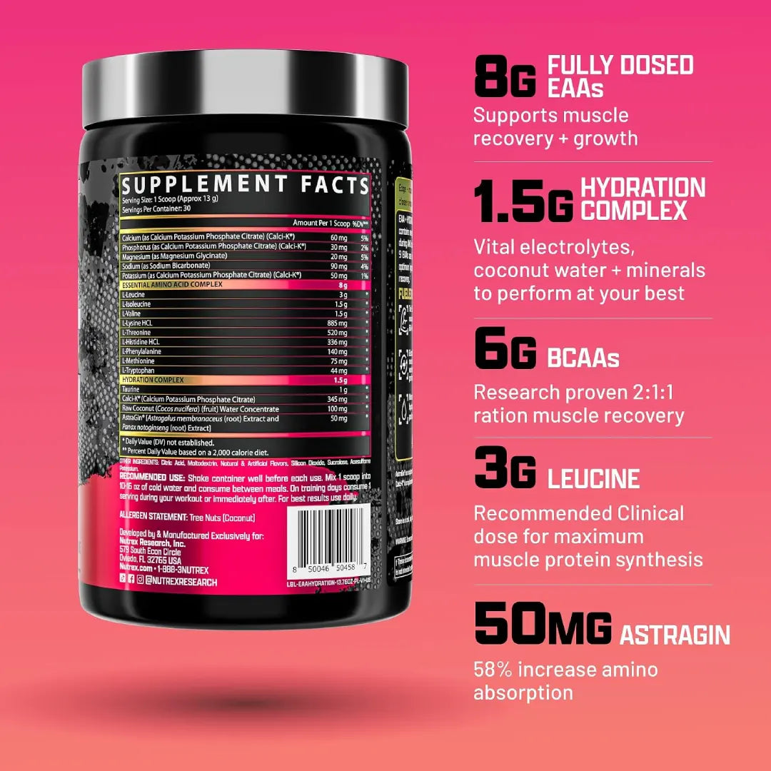 Nutrex EAA+ Hydration Pink Lemonade 390g Serv 30