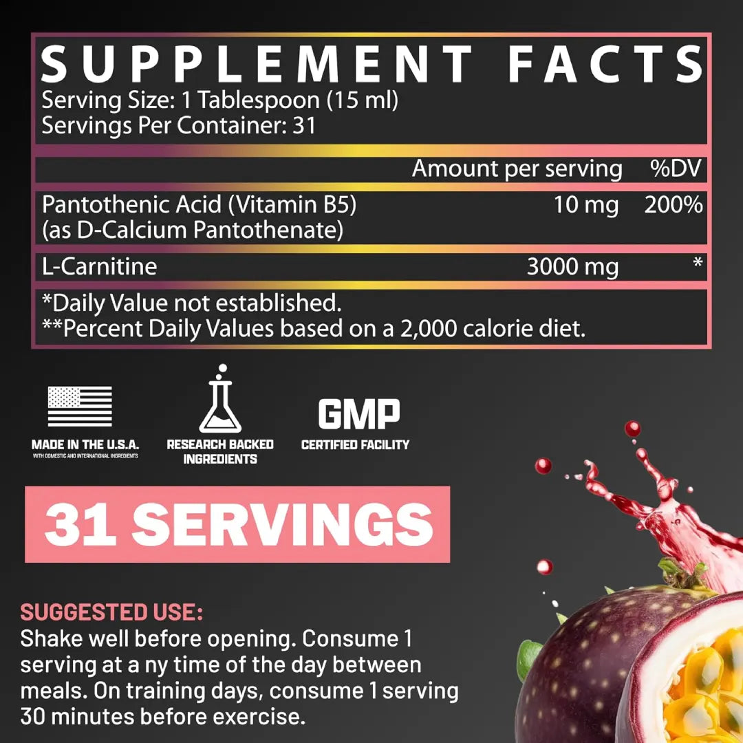 Nutrex L-Carnitine 3000 Passion Fruit Guava 465ml Serv 31