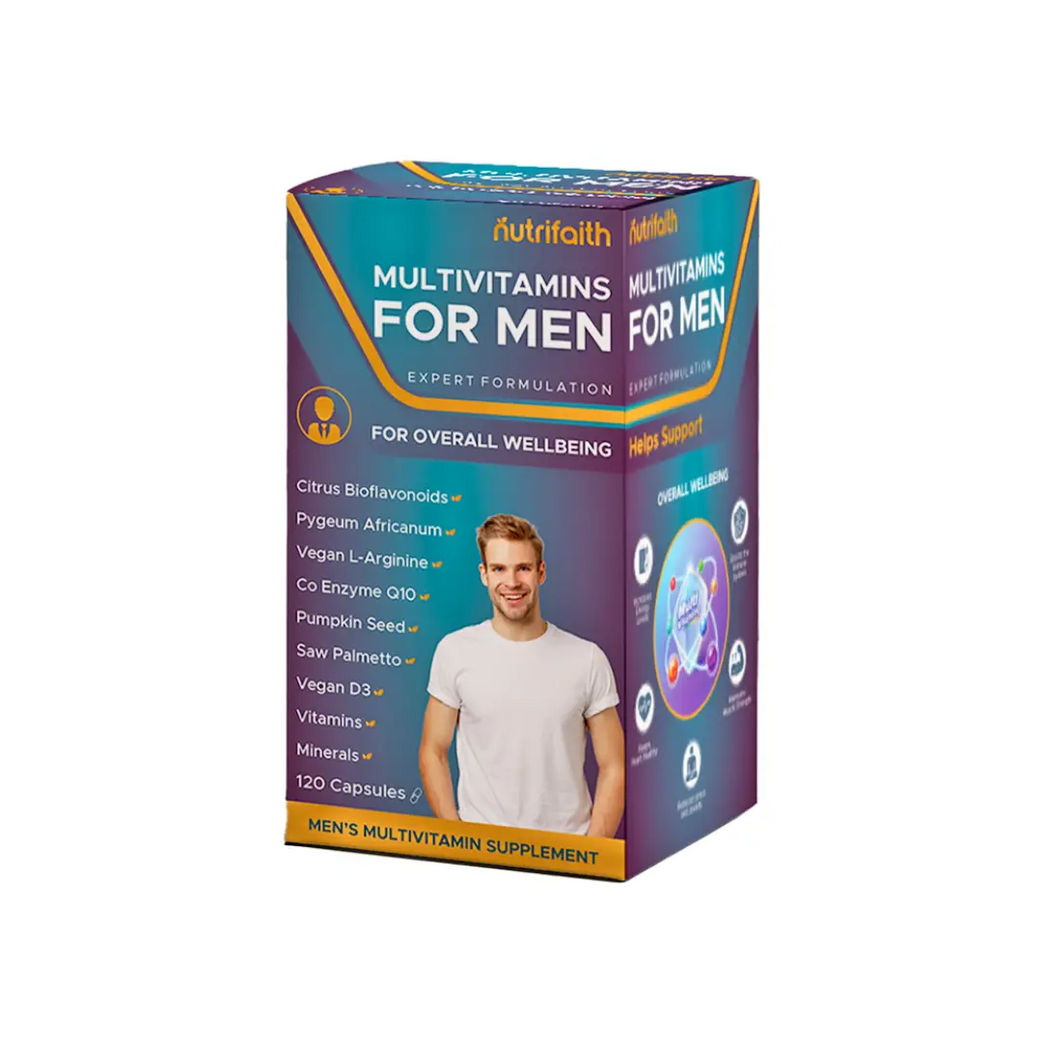 Nutrifaith Multivitamins For Men Capsules 120s – daily multivitamin supplement for men’s energy, immunity, and overall health