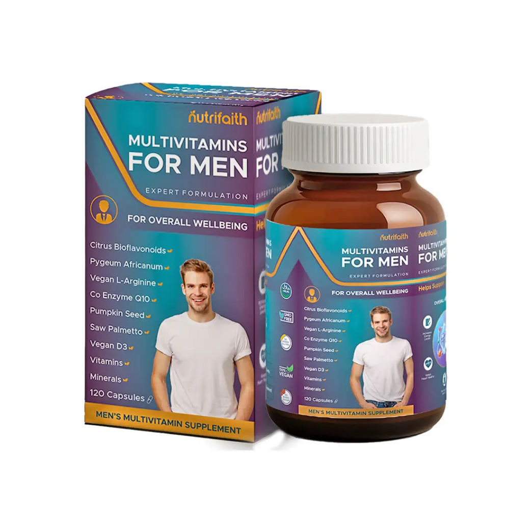 Nutrifaith Multivitamins For Men Capsules 120s – daily multivitamin supplement for men’s energy, immunity, and overall health