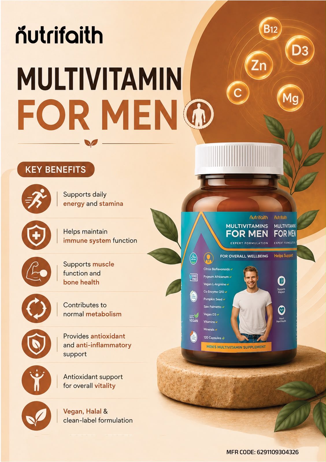 Nutrifaith Multivitamins For Men Capsules 120s