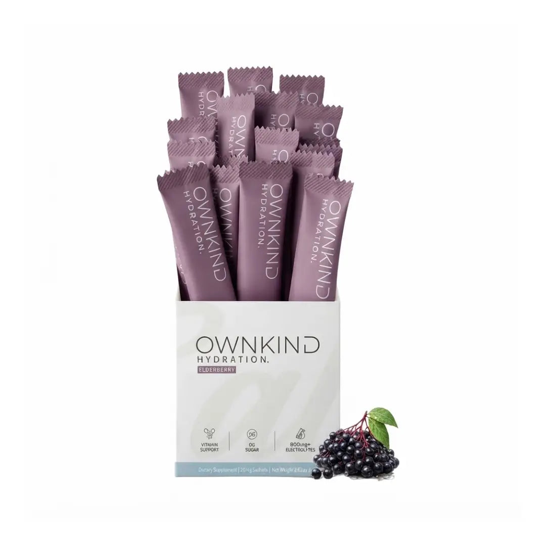 OWNKIND Hydration Elderberry Electrolytes 20 Sachets – Zero Sugar Hydration Drink Mix