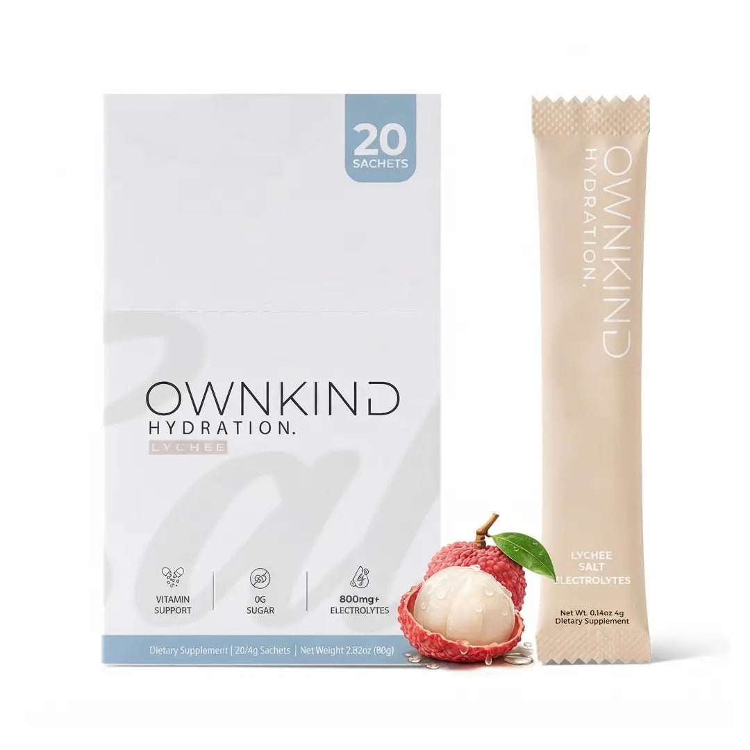 OWNKIND Hydration Lychee Electrolytes 20 Sachets – Zero Sugar Hydration Drink Mix