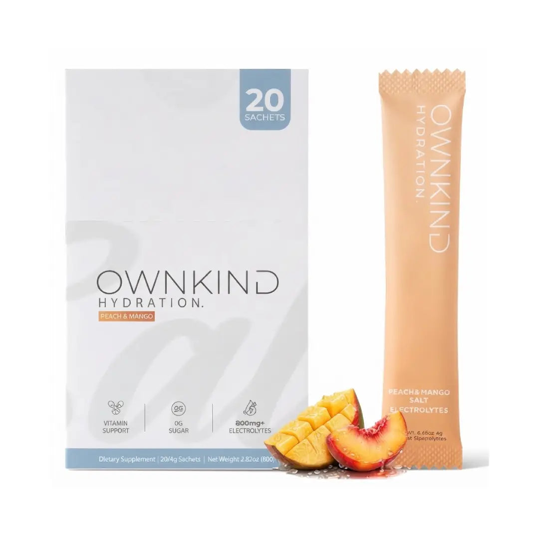 OWNKIND Hydration Peach & Mango Electrolytes 20 Sachets – Zero Sugar Drink Mix