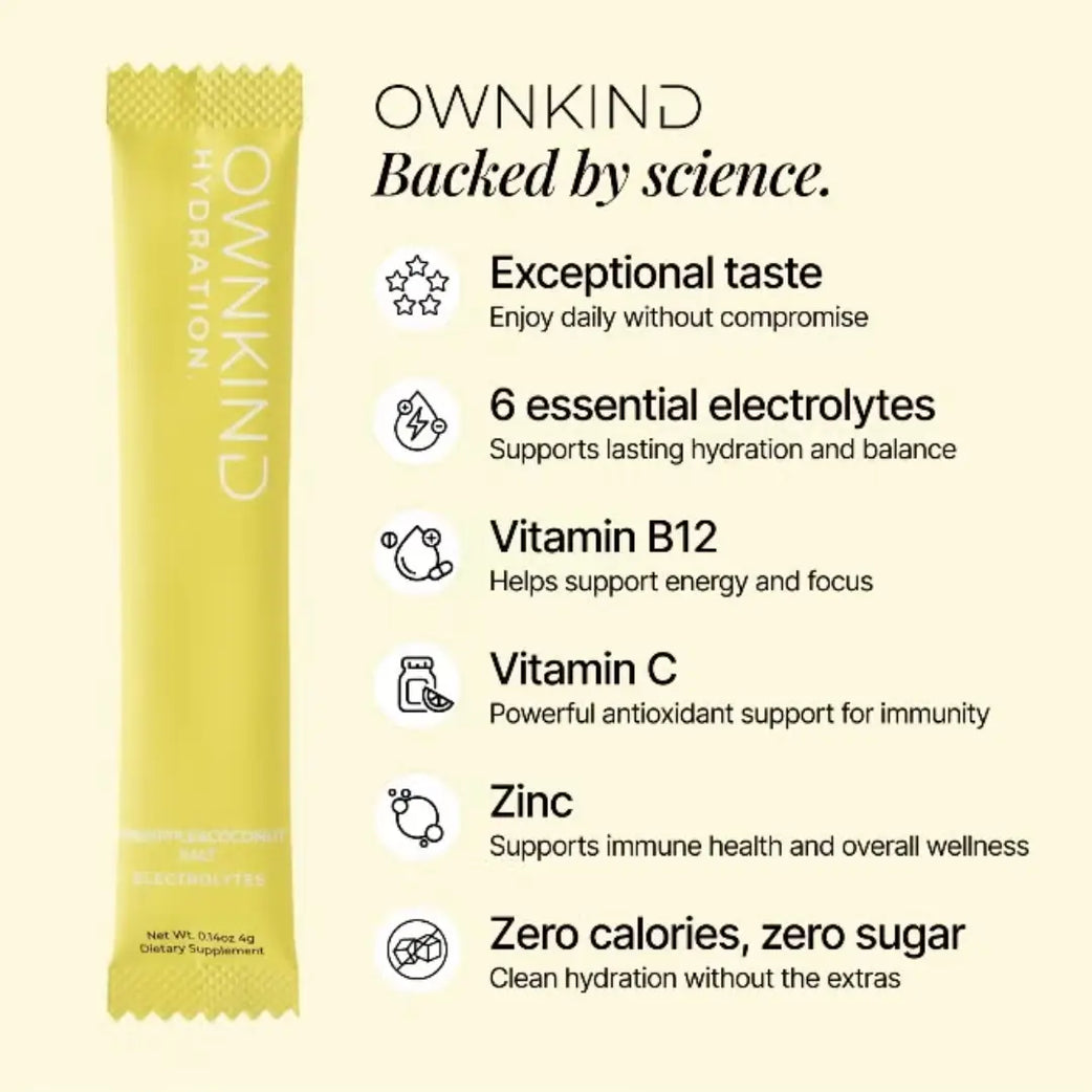 OWNKIND Hydration Pineapple & Coconut Electrolytes 20 Sachets