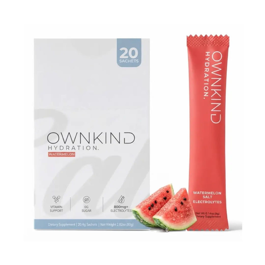 OWNKIND Hydration Watermelon Electrolytes 20 Sachets – Zero Sugar Hydration Drink Mix