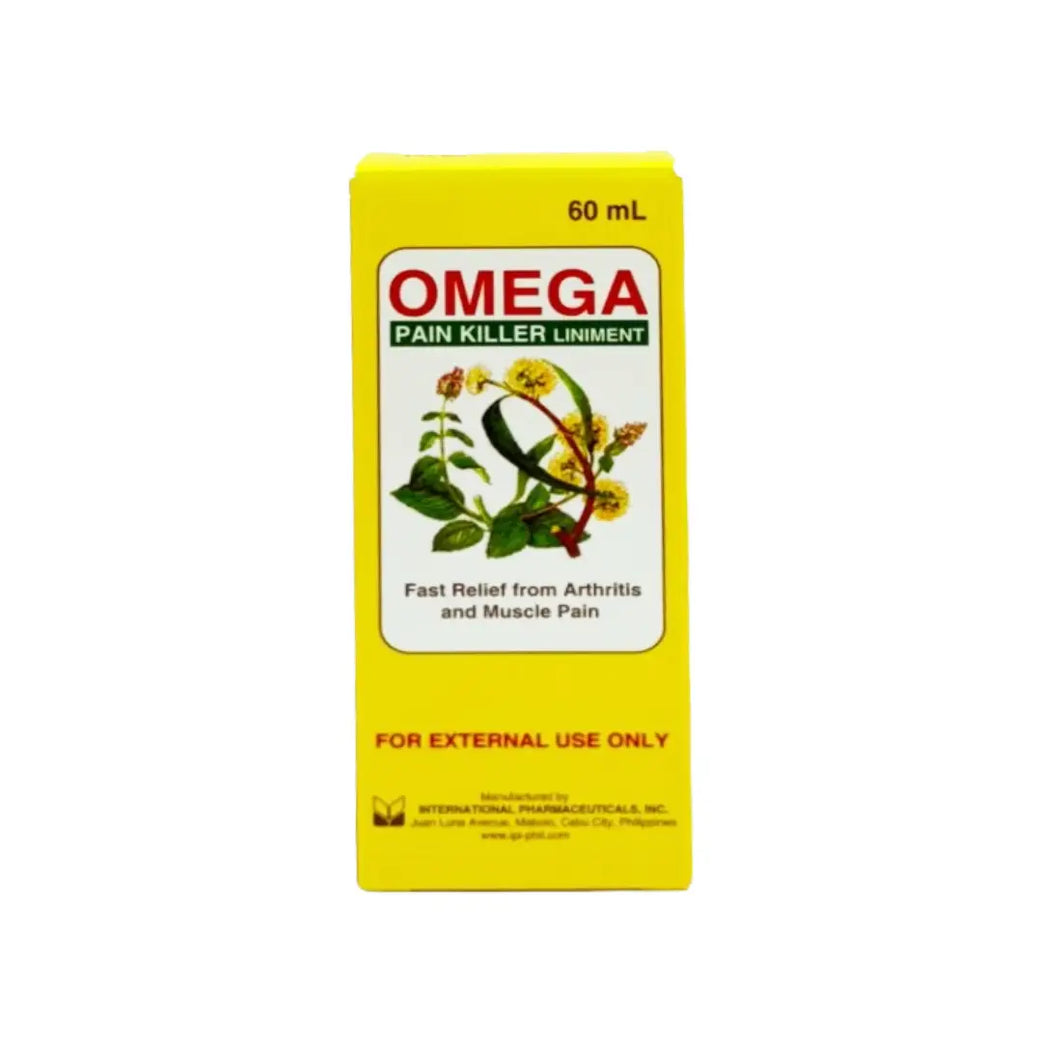 Omega Pain Killer Liniment 60ml Fast-acting topical solution for relief from muscle and joint pain