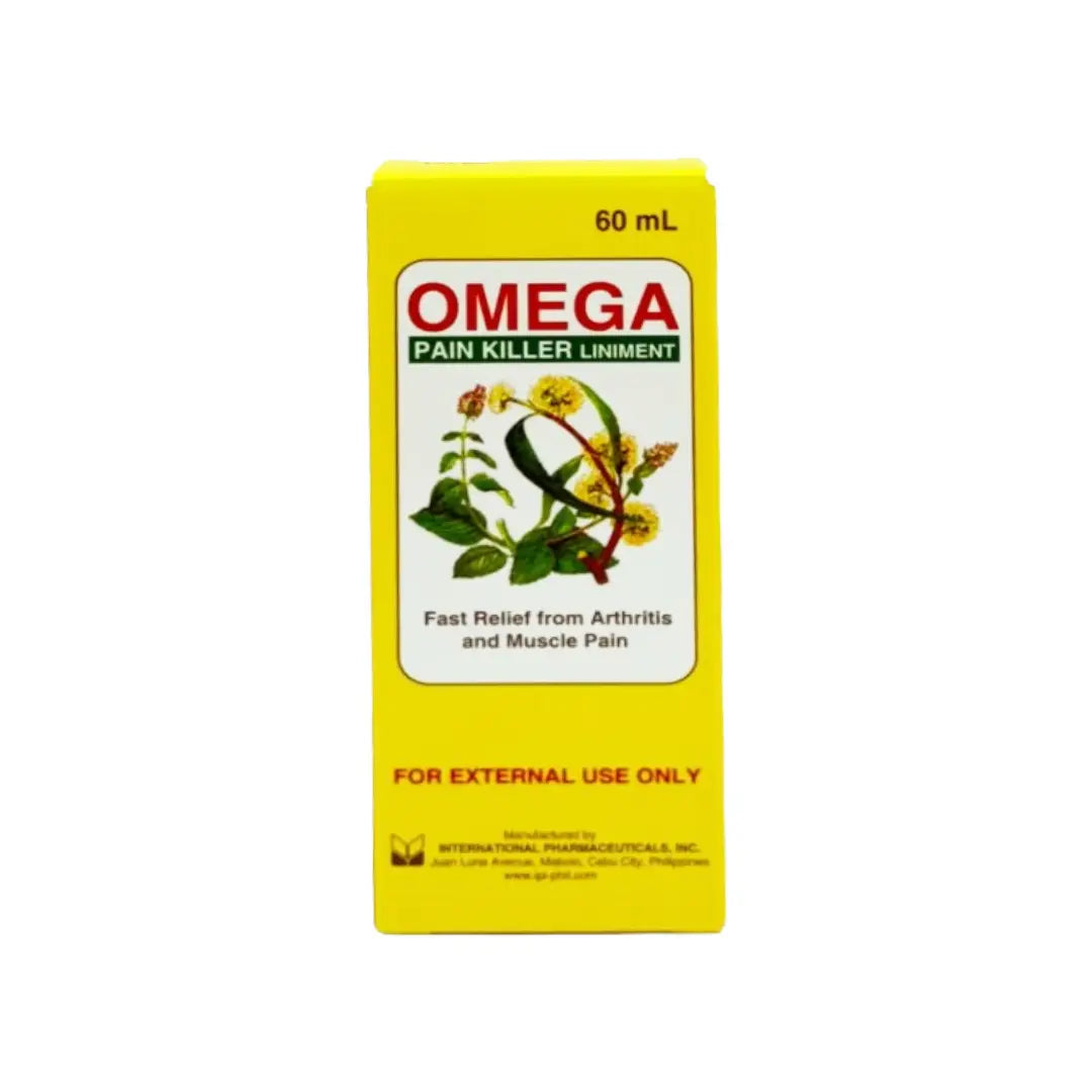 Omega Pain Killer Liniment 60ml Fast-acting topical solution for relief from muscle and joint pain