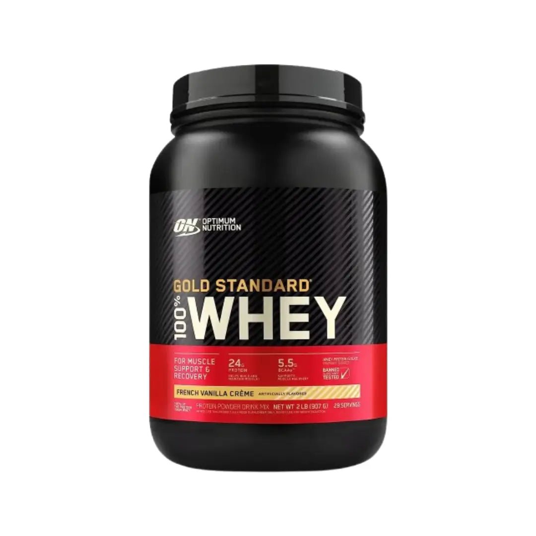 Optimum Nutrition 100% Gold Standard Whey 2lb French Vanilla Creme for muscle recovery and growth