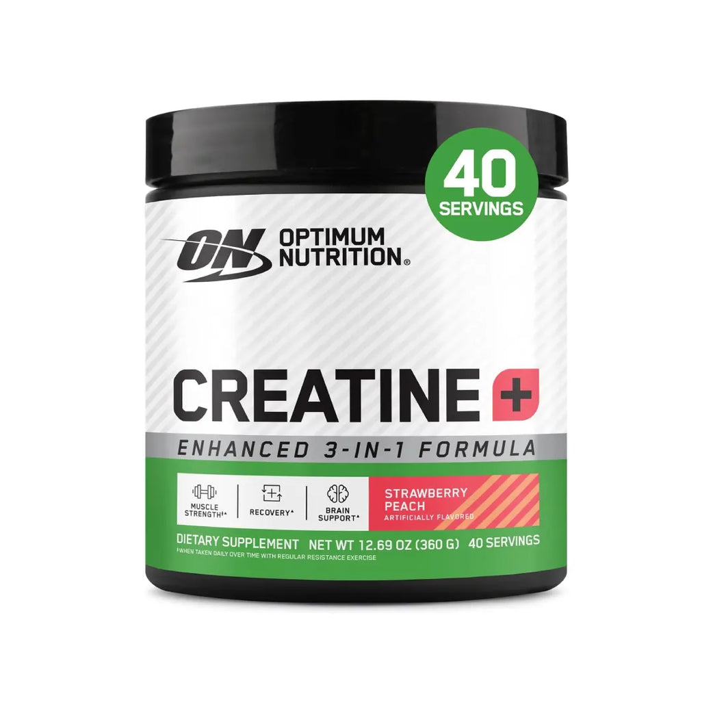 Optimum Nutrition Creatine+ Strawberry Peach Flavour 360g Serv 40