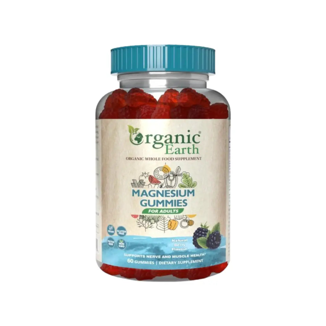 Organic Earth Magnesium Gummies for Adults Natural Berry Flavour 60s