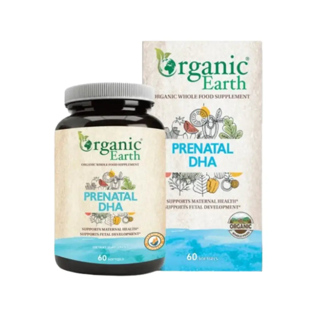 Organic Earth Prenatal DHA Softgels 60s Omega 3 DHA Supplement for Pregnancy and Breastfeeding