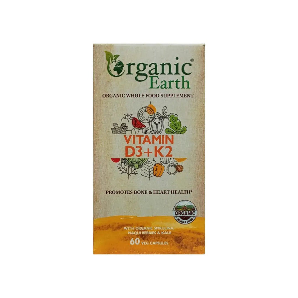 Organic Earth Vitamin D3+K2 Cap 60s