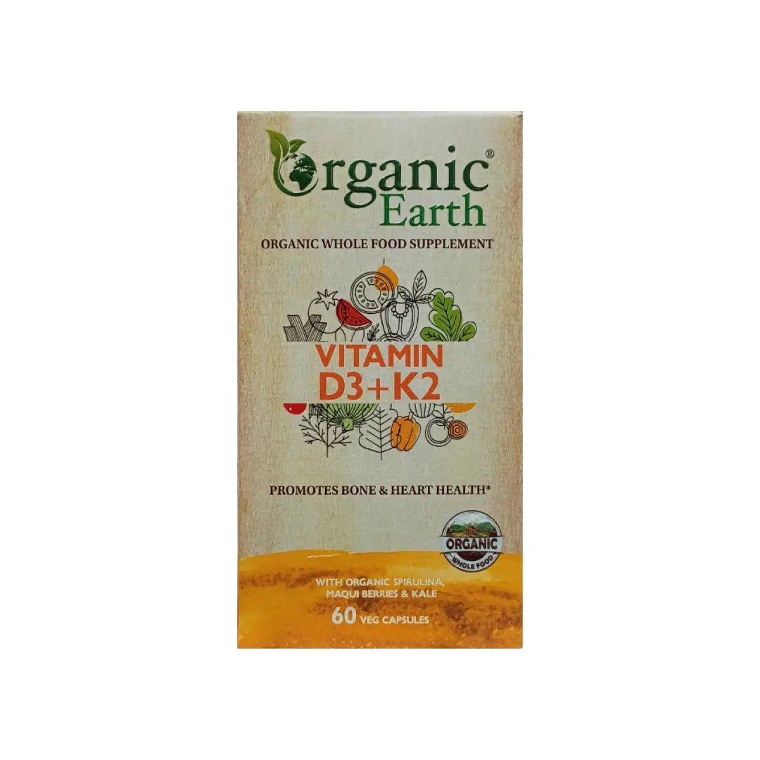 Organic Earth Vitamin D3+K2 Cap 60s
