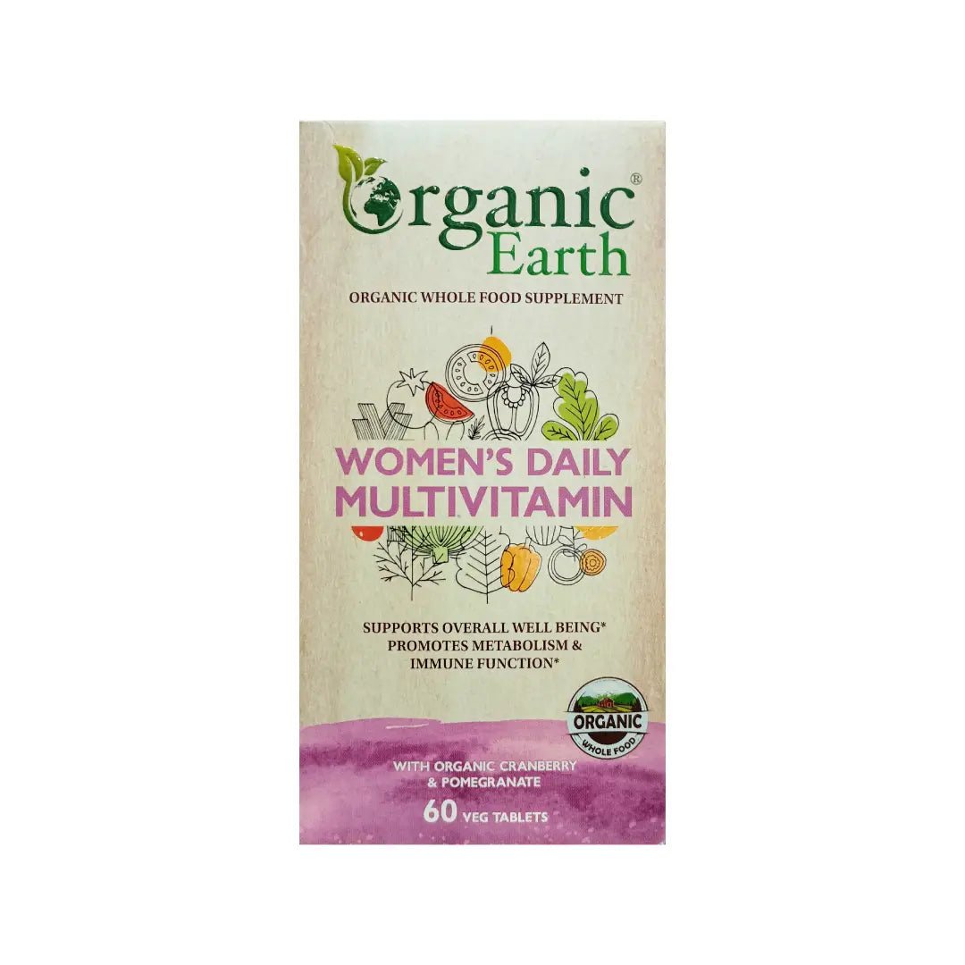 Organic Earth Women's Daily Multivitamin 60s for daily nutrition, energy, and overall health support