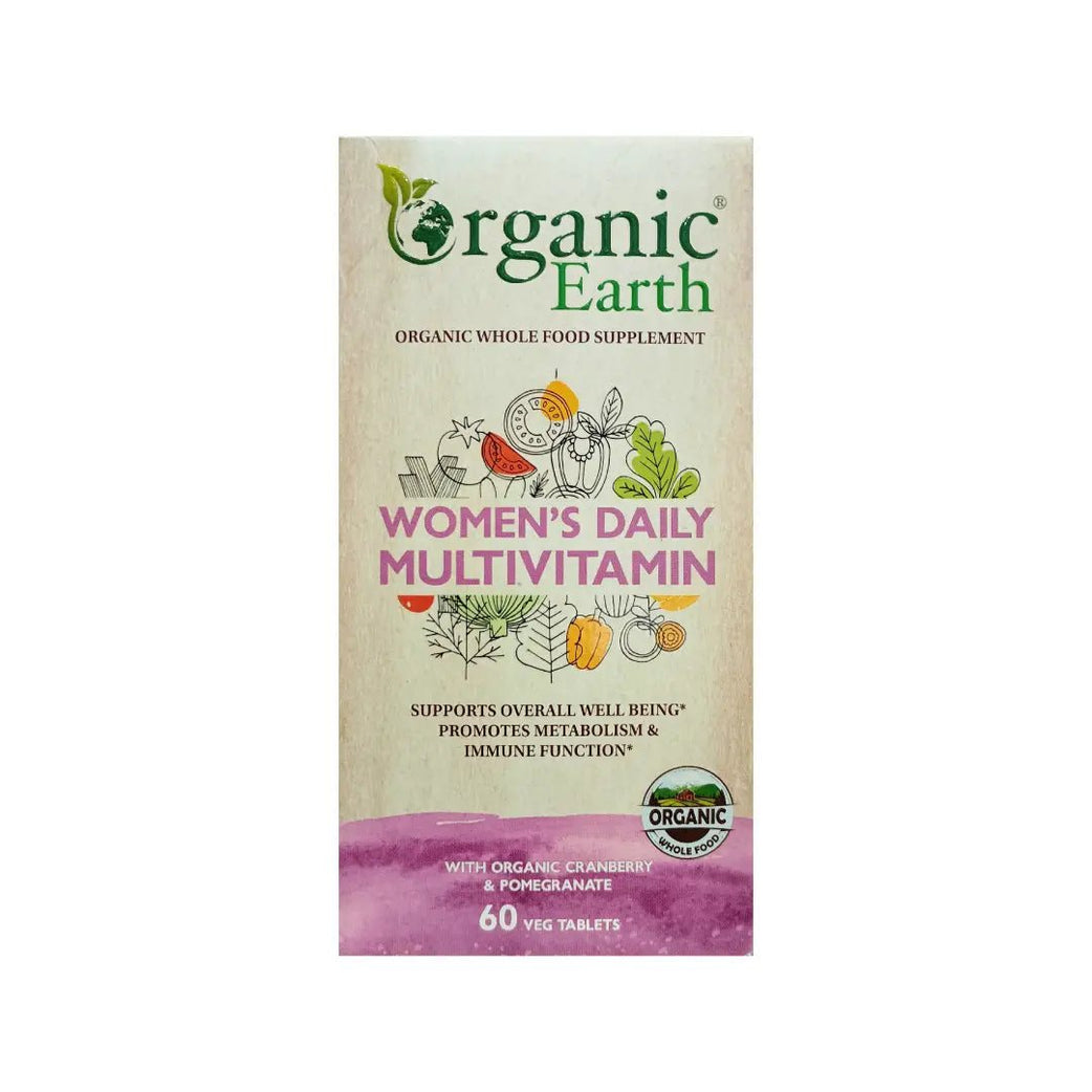 Organic Earth Women's Daily Multivitamin 60s for daily nutrition, energy, and overall health support