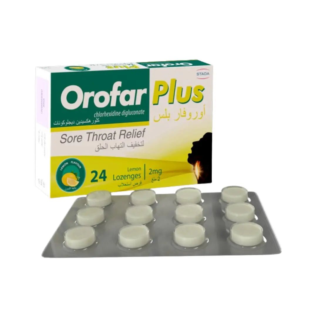 Orofar Plus Lemon Lozenges 24s Soothing lemon-flavored lozenges for relief from sore throat and mouth irritation