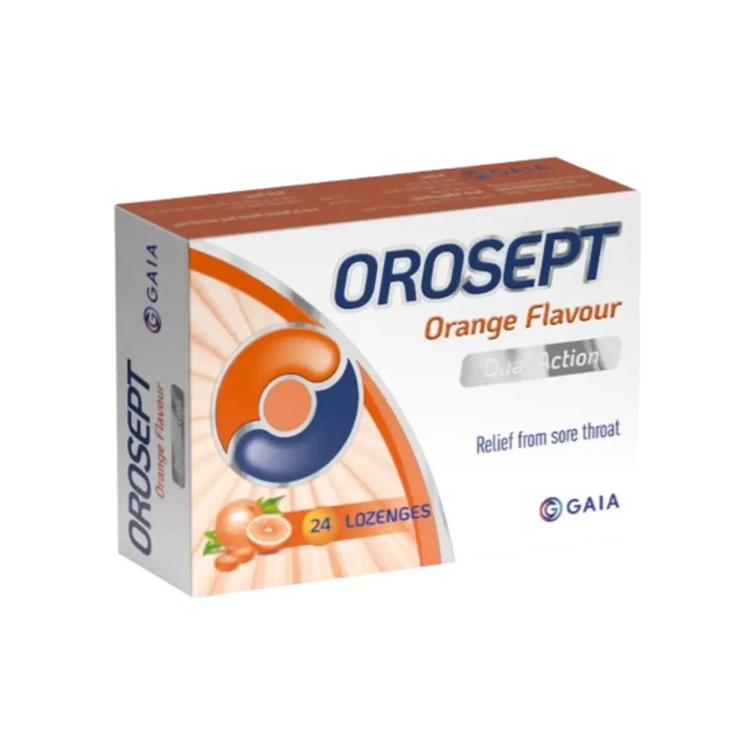 Orosept Orange Lozenges 24s Orange Flavored Throat Lozenges for Throat Comfort and Fresh Breath