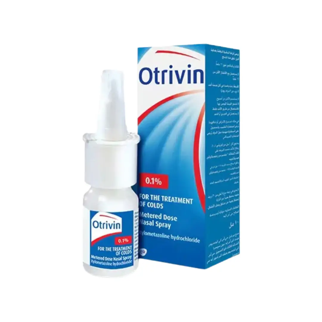 Otrivin 0.1% Nasal Spray 10ml for Adults Fast-acting nasal spray for relief from adult nasal congestion, blocked nose, and sinus discomfort