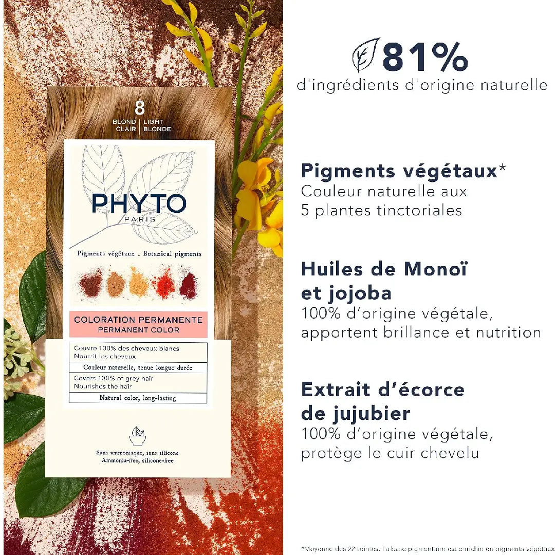 PHYTO Color 8 Light Blonde Hair Color 60ml