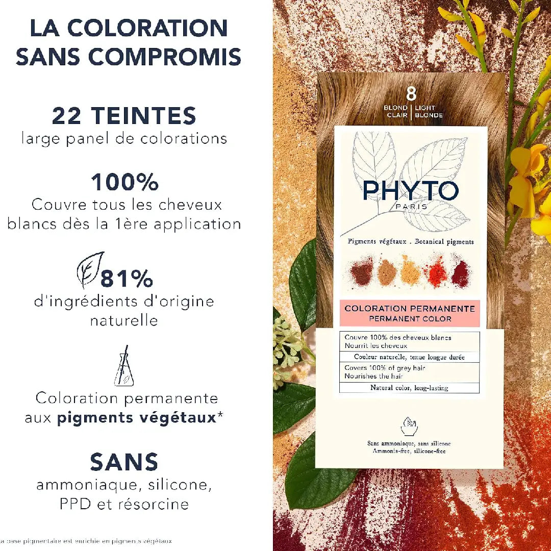 PHYTO Color 8 Light Blonde Hair Color 60ml
