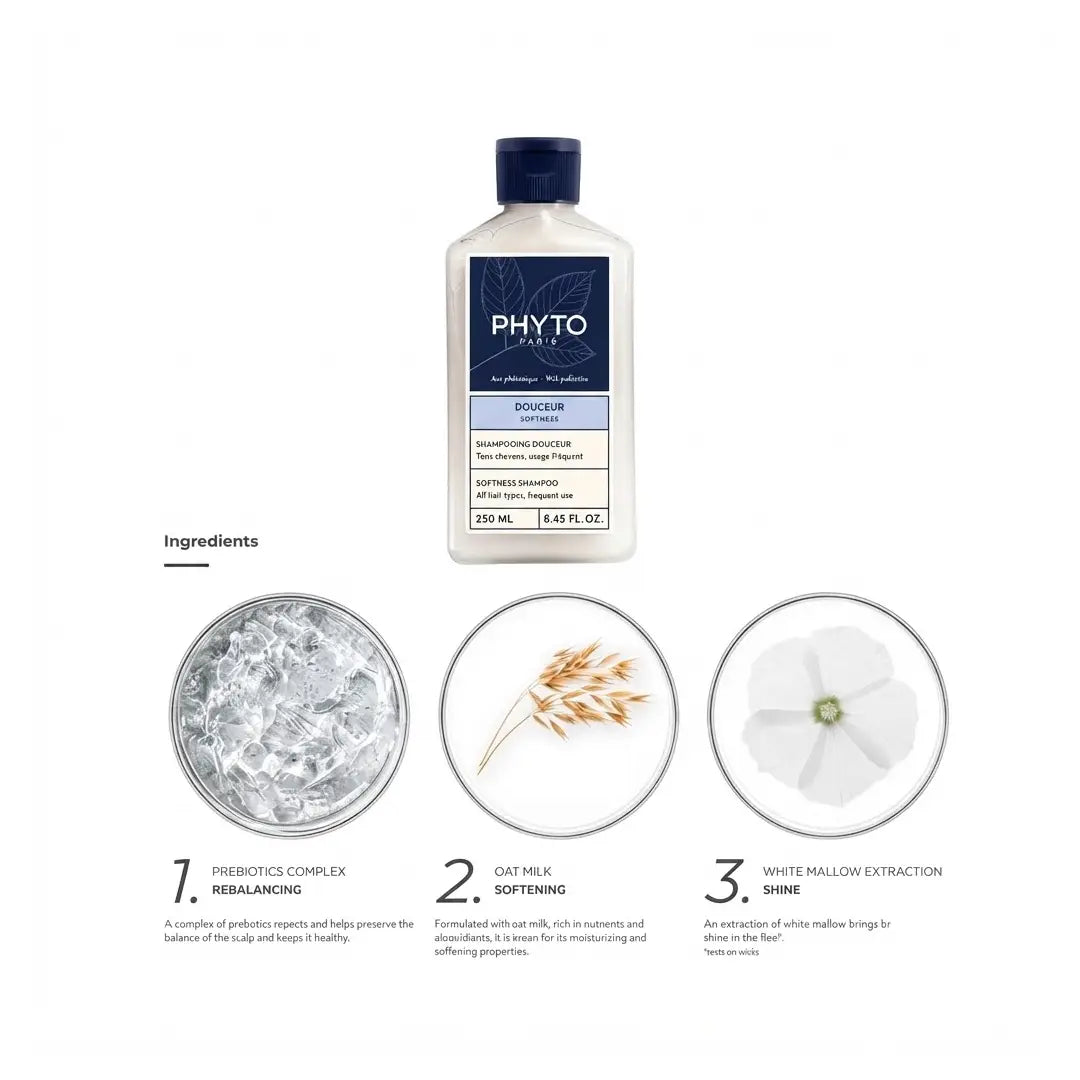 PHYTO Softness Shampoo 250ml – Gentle Shampoo for All Hair Types