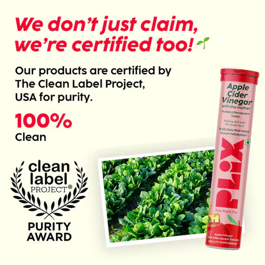 PLIX Apple Cider Vinegar Bubbly Apple Effervescent Tab 15s