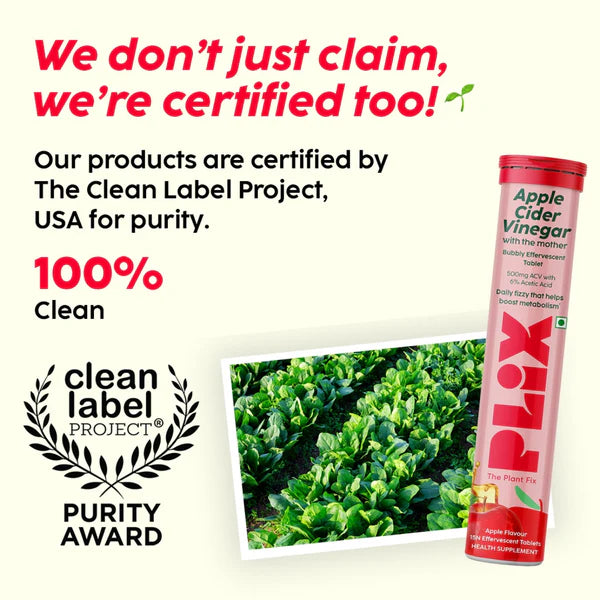 PLIX Apple Cider Vinegar Bubbly Apple Effervescent Tab 15s