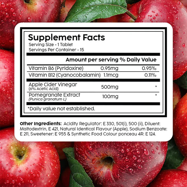 PLIX Apple Cider Vinegar Bubbly Apple Effervescent Tab 15s