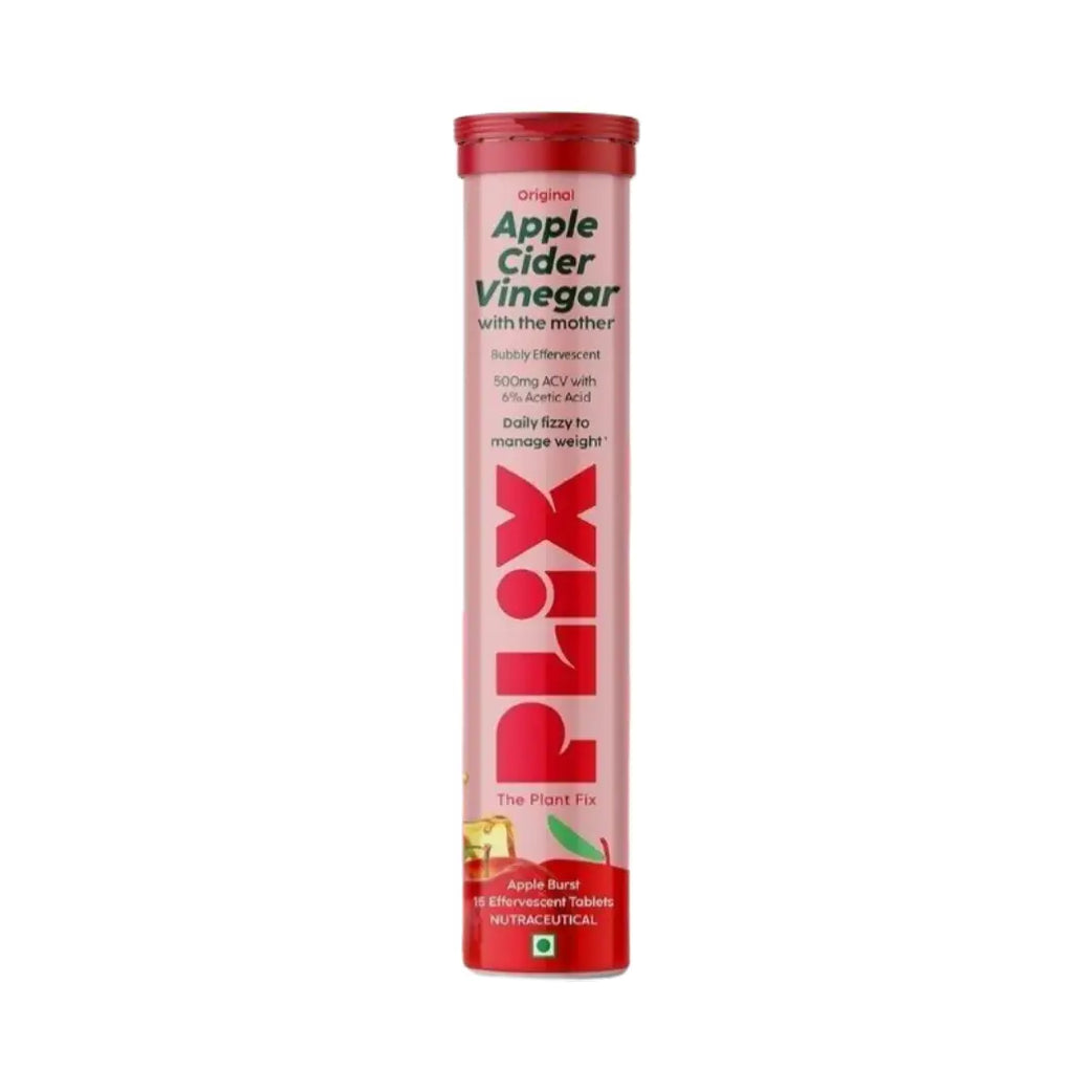 PLIX Apple Cider Vinegar Bubbly Apple Effervescent Tab 15s