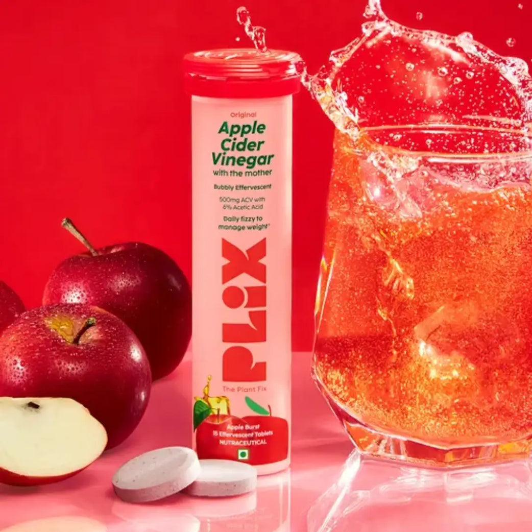 PLIX Apple Cider Vinegar Bubbly Apple Effervescent Tab 15s