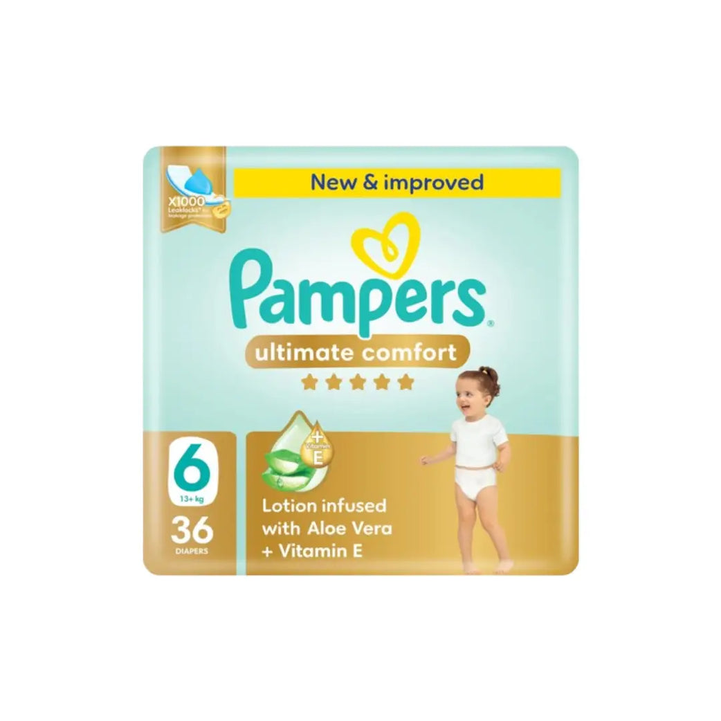 Pampers Ultimate Comfort Size 6 Diapers 36s – Soft & Absorbent Toddler Diapers