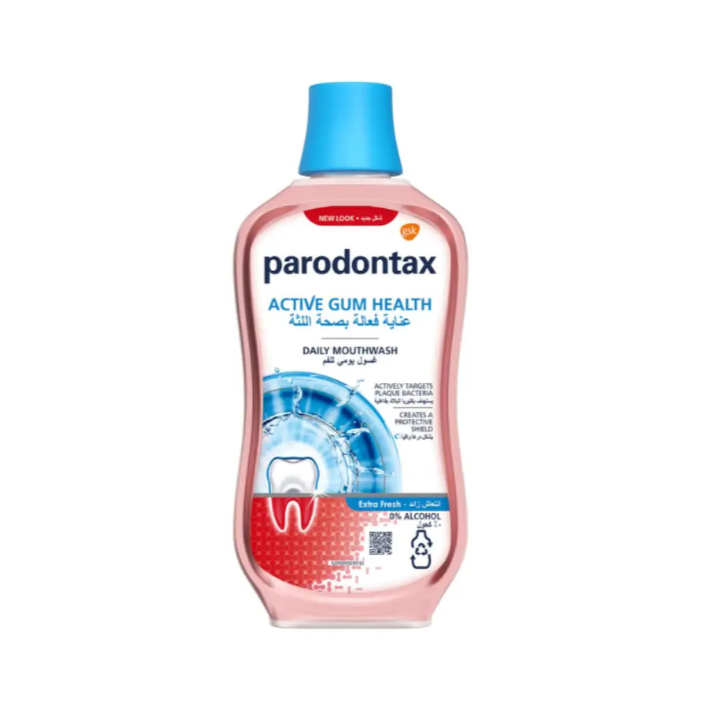 Parodontax Extra Fresh Daily Mouthwash 500ml | Gum Care Mouth Rinse | Fresh Breath & Oral Hygiene