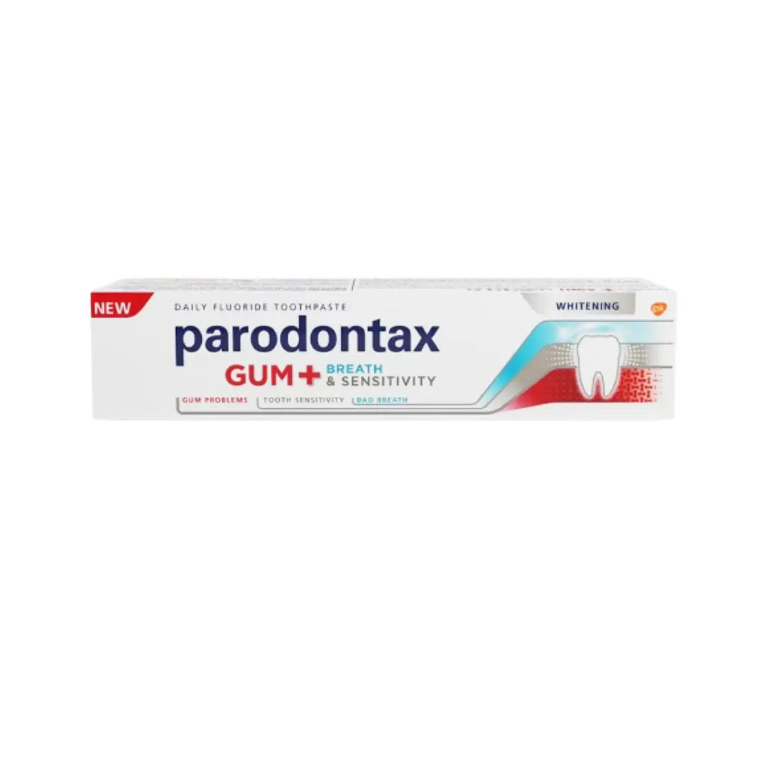 Parodontax Whitening Gum+ Breath & Sensitivity Toothpaste 75ml | Gum Care, Whitening & Sensitive Teeth Protection