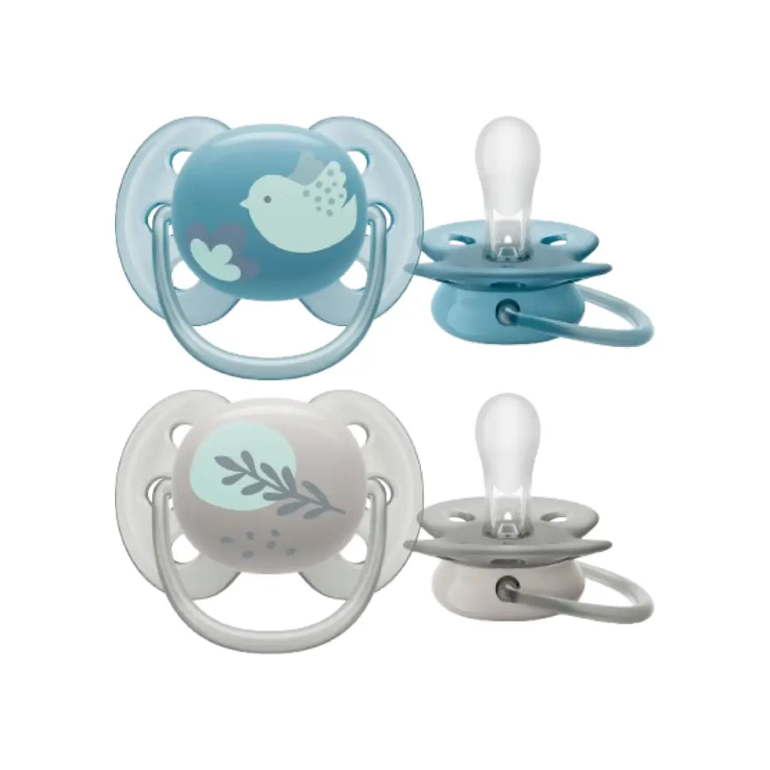 Philips Avent Ultra Soft Pacifier 6-18 Months Boy 2s SCF091/15 - BPA Free Orthodontic Soother