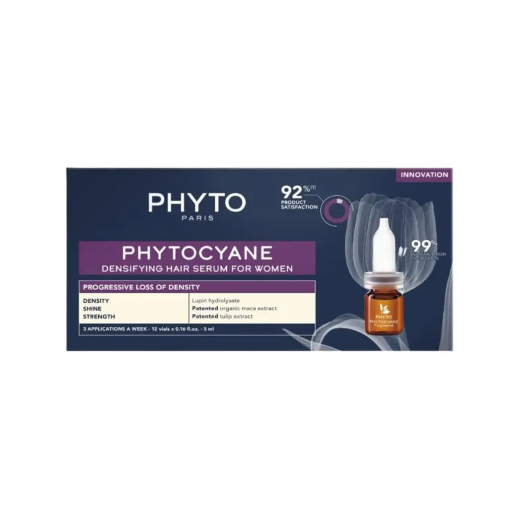 Phyto Phytocyane Densifying Serum for Women 5ml x 12 Ampoules – Hair Density & Thicker-Looking Hair Scalp Serum