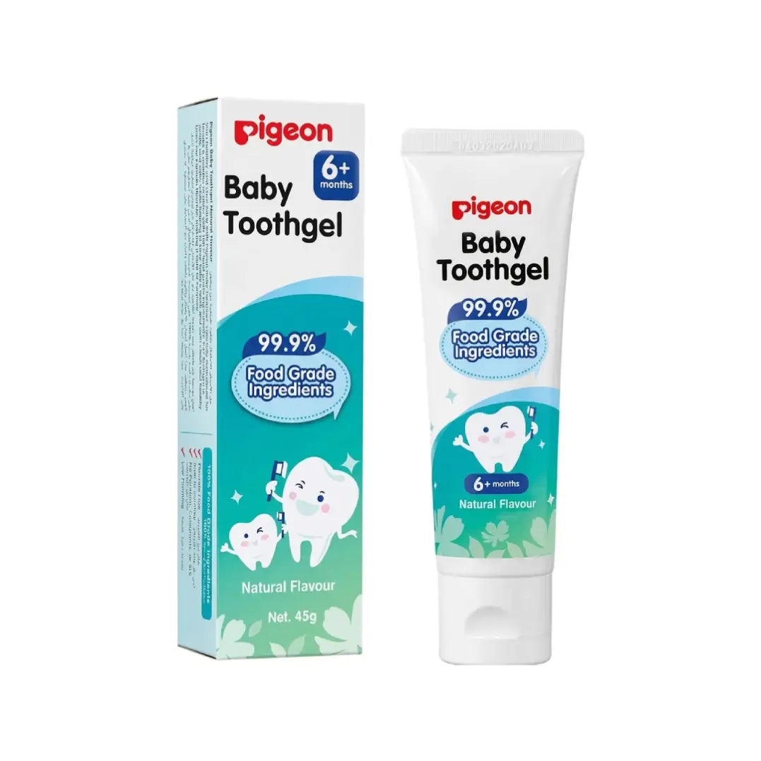 Pigeon Baby Toothgel Natural Flavour 45g 6+ Months – Fluoride-Free Baby Tooth Gel for Gentle Oral Care