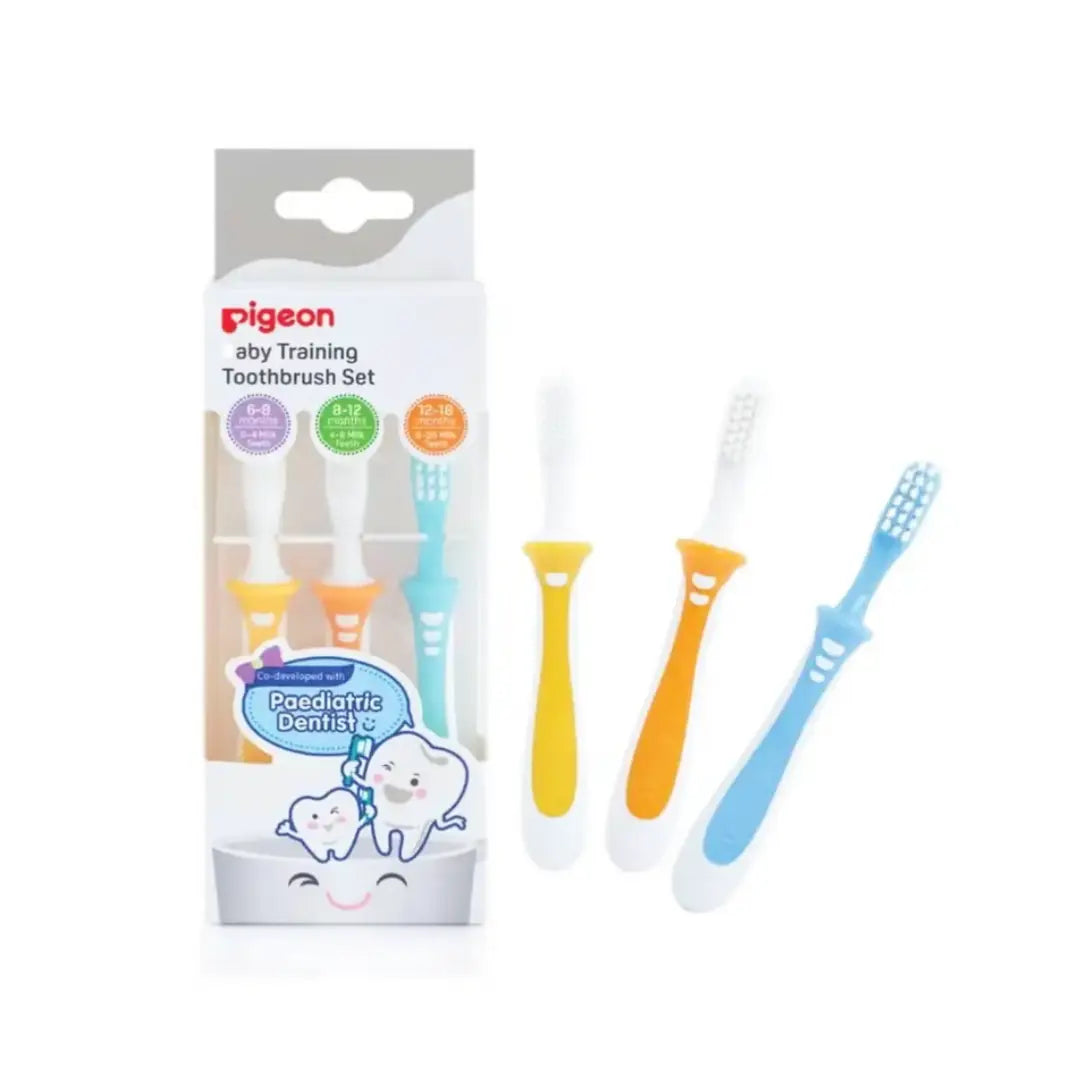 Pigeon Baby Training Toothbrush Set 78343-2 – Soft Bristle Oral Care Set for Babies and Toddlers