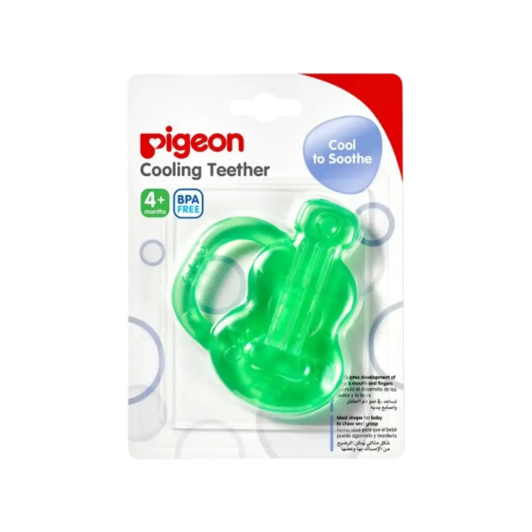 Pigeon Cooling Teether Guitar 4+ Months 13910 – Baby Teething Toy with Cooling Effect for Gum Comfort