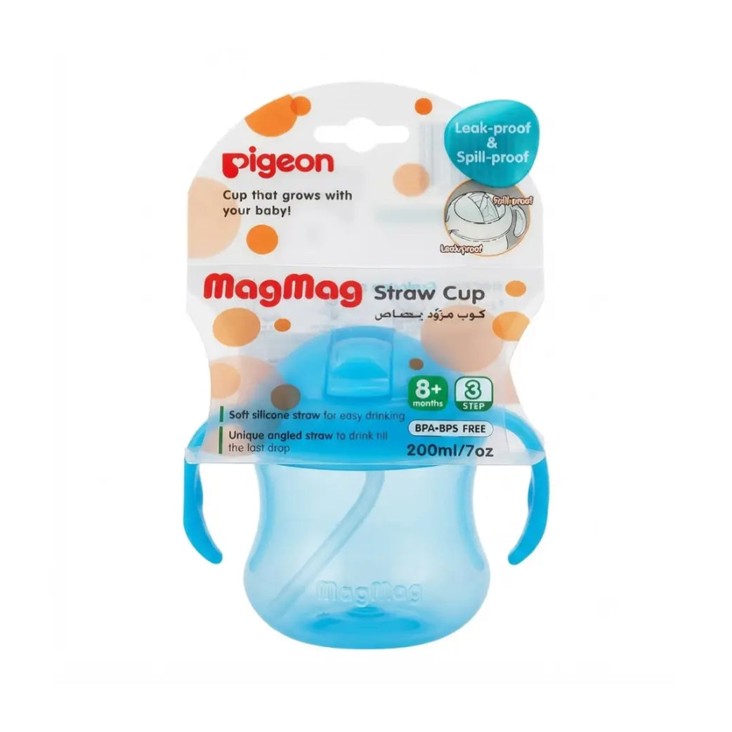 Pigeon MagMag Straw Cup 200ml Pink 8+ Months 26166 – BPA-Free Baby Training Straw Cup